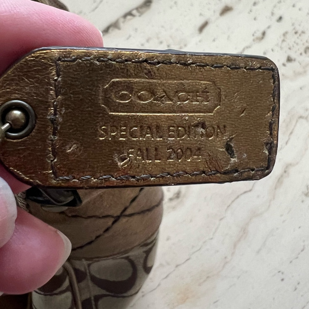 Vintage 2004 Fall Special Edition Coach Gold and Brown Shoulder Bag with Suede - Picture 7 of 12